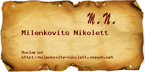 Milenkovits Nikolett névjegykártya